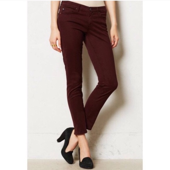 Ag Adriano Goldschmied Pants - AG Adriano GoldschMied Maroon The Stevie Ankle
